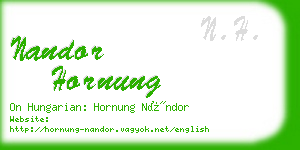 nandor hornung business card